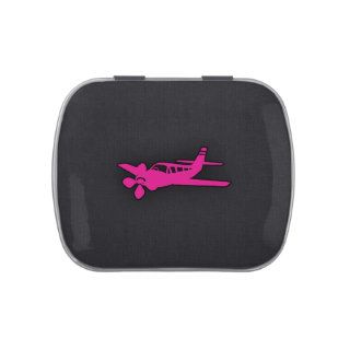 Hot Pink Small Plane Candy Tins
