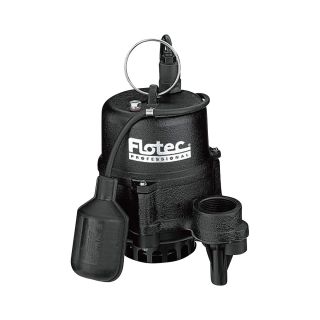 Flotec Cast Iron Effluent Pump — 1 1/2in. Discharge, 4020 GPH, 1/2in. Solids Capacity, 1/2 HP, Model# E5005TLT  Submersible Utility Pumps