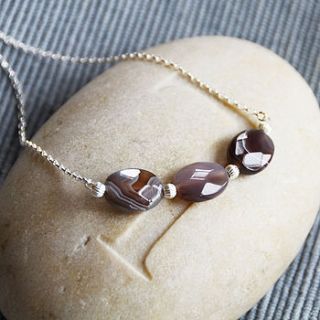 botswana agate trio necklace by adela rome