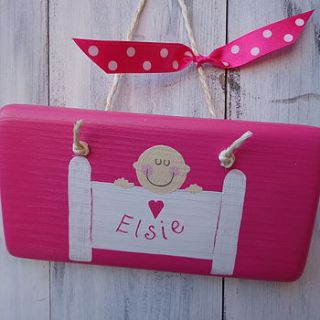 personalised baby door sign by giddy kipper
