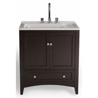 Stufurhome 30.5 Single Vanity with Laundry Sink in Espresso