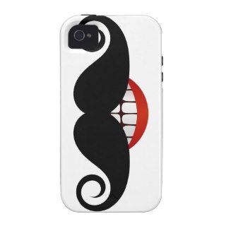 Curly Mustache and Fun Smile Case Mate iPhone 4 Cases