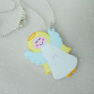 girl's angel acrylic necklace by hoobynoo world