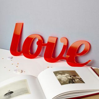 bespoke acrylic valentines words by owl & cat designs