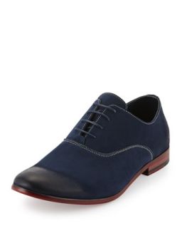 Gill Distressed Suede Lace Up Oxford, Navy