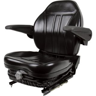 Highback Suspension Seat with Foldup Armrests   Black, Model 36O0OBK02UN