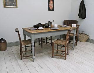 antique painted farmhouse kitchen table by distressed but not forsaken