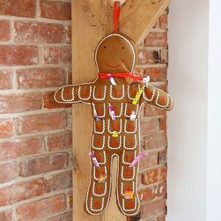 giant fabric gingerbread man advent calender by lisa angel homeware and gifts