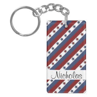 Patriotic Stars and Stripes Keychains