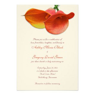 Orange Calla Lily Wedding Invitation