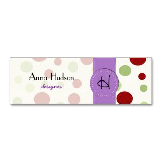 Artistic Retro Dots Spots Red Green Purple Business Cards