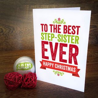 step sister christmas card by a is for alphabet