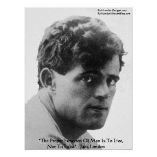 Jack London "Live Not Exist" Quote Posters Posters