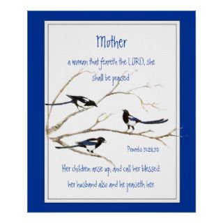 Christian Mother Scripture Proverbs 31 Watercolor Print