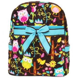 Quilted Owl Print Backpack turquoise Clothing
