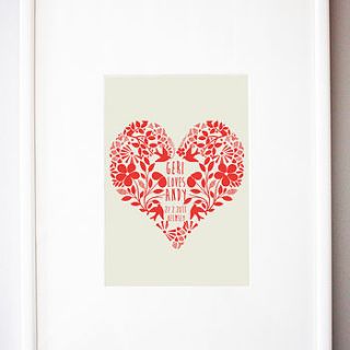 personalised message from the heart print by geri loves emi