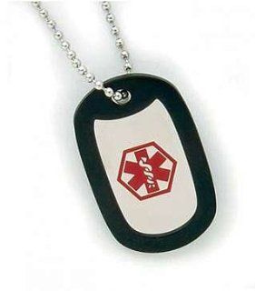 Medical Alert Stainless Steel ID Dog Tag Necklace ~Diabetes Health & Personal Care
