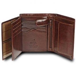 Visconti "MONZA 3" Soft Italian Glazed Quad Fold Wallet (Brown) Clothing