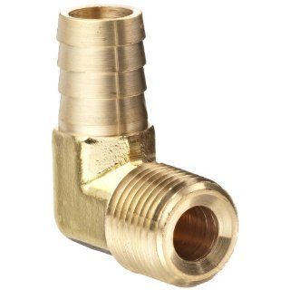Dixon EL5H4M Brass Hose Fitting, Insert 90 Degree Elbow, 1/2" PTF Male x 5/8" Hose ID Barbed