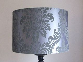 silver damask 16' large lampshade £20 by rosie's vintage lampshades