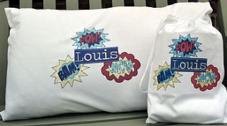 boys personalised pillow case by pear derbyshire