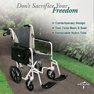 Medline Deluxe Transport Wheelchair Available in Pearl White 