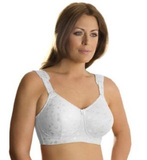 Elila Women's Plus Size Wirefree full coverage jacquard embroidered bra