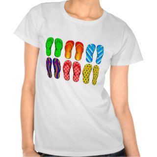 Flip Flops Colorful Fun Beach Theme Summer Gifts T Shirt