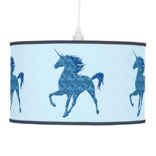 Blue Fire Unicorn Ceiling Lamp