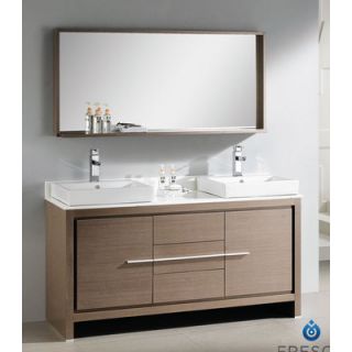 Fresca Allier 60 Modern Double Sink Bathroom Vanity Set with Mirror