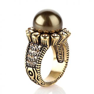 Heidi Daus "Simply Stated" Simulated Pearl and Crystal Ring