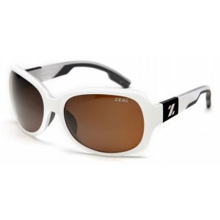 Zeal Penny Lane Sunglasses Shiny White/Copper Polarized Lens   Womens