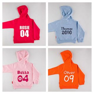 personalised name and number hoodie by simply colors