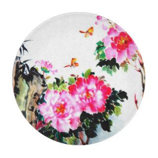 Peonies & Butterflies Chinese Watercolor Painting