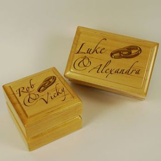 personalised wedding ring box by laser made designs