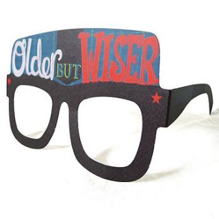 'older but wiser' greetings card glasses by tandem green