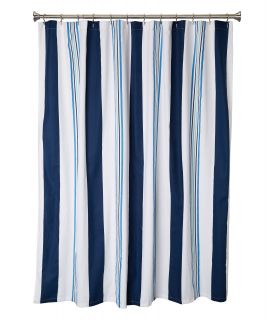 Kassatex Cabana Stripe Shower Curtain Blue