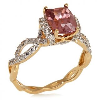 Victoria Wieck 2.08ct Imperial Rose Zircon and White Zircon 14K Band Ring
