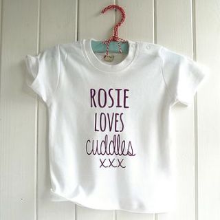 knitti kiss personalised baby organic t shirt by rosie jo's
