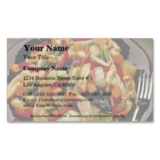 Vegetable and chicken salad business card templates