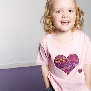 personalised favourite things heart t shirt by rusks&rebels