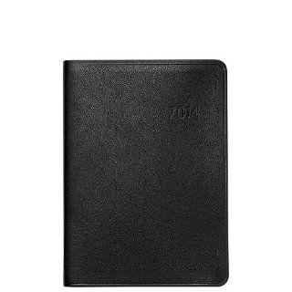 2013 Yearly Notebook, Agenda, Event & Travel Information, Genuine Calfskin Leather, 7", Black  Stationery 
