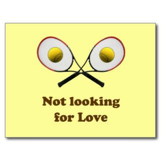 Not Looking for Love Tennis Postcard