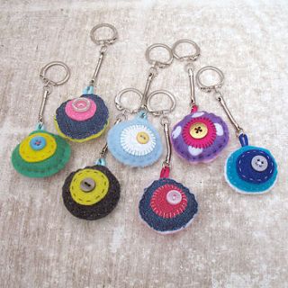 hand stitched felt and fabric key ring by koodles