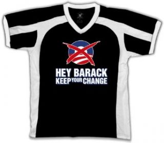 Hey Barack Keep Your Change Mens Anti Obama Sports T shirt, Funny Trendy Political Anti Obama Men's Sport Shirt Clothing