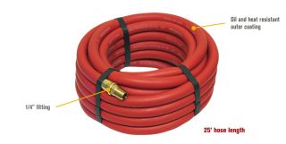 Goodyear Rubber Air Hose — 3/8in. x 25ft., Red  Air Hoses   Reels