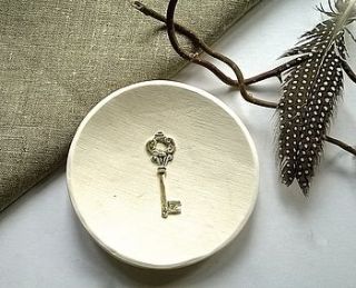 antique key ceramic bowl by little brick house ceramics