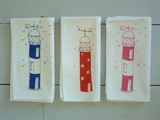 set of four lighthouse napkins now reduced by charlotte fleming