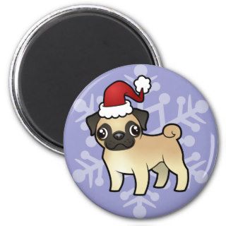 Christmas Pug Refrigerator Magnet