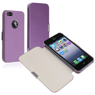 BasAcc Purple Leather Case with Magnetic Flap for Apple iPhone 5 BasAcc Cases & Holders